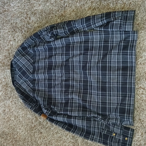 Quiksilver Blue and White Plaid Casual Button Down Shirt - Picture 3 of 3